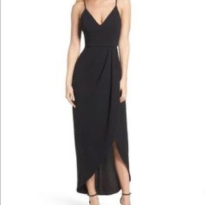 Xscape Black High/Low Mid-Length Cocktail Dress Tulip Hem